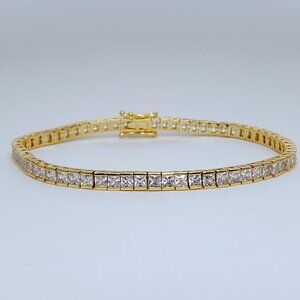 14K Gold Womens 2ct Square Diamond Tennis Bracelet Ladies New 14K Silver Jewelry